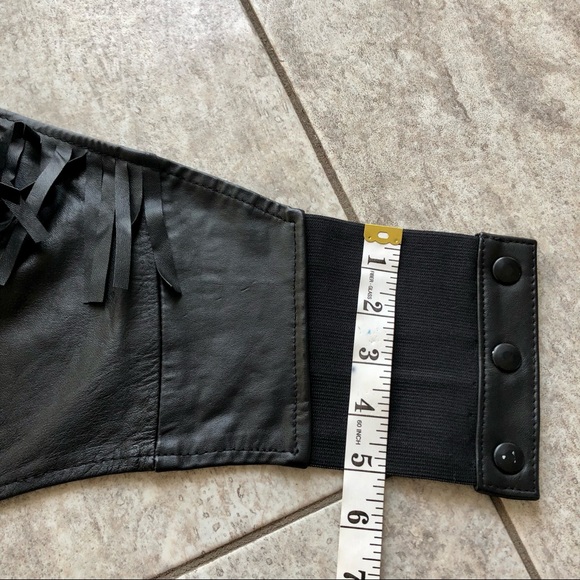 1980s IOU Leather Bodice with Fringe - Picture 10 of 12